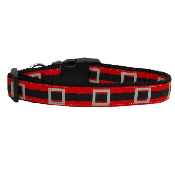 Santa's Belt Christmas Holiday Premium Ribbon Pet Dog Collar Size Medium - Picture 1 of 1